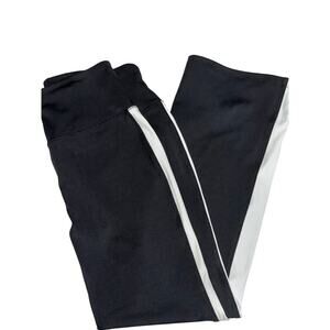 Lou & Grey Track Athleisure track pants black white stripe Med NWT street wear